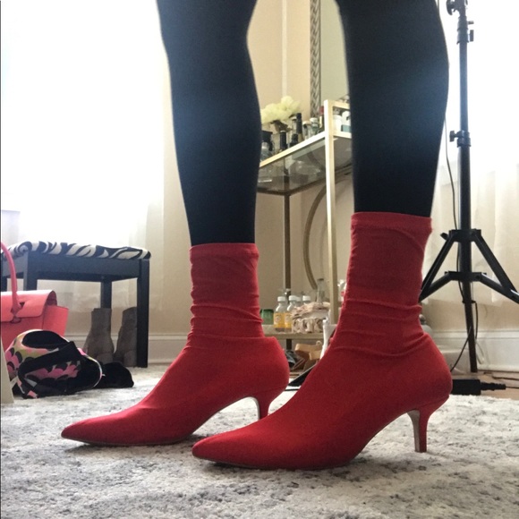 red sock bootie